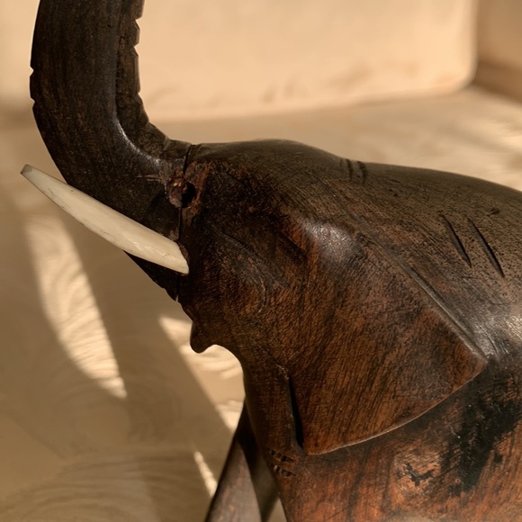 2 Hand carved Ebonywood art elephant - Picture 2 of 9